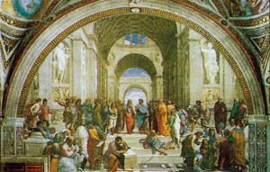 Poster na platnu: Raffaello: Scuola di Atene - 141x100cm