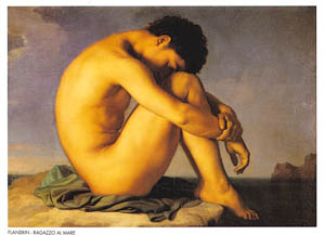 Poster na platnu: Flandrin: Ragazzo al mare - 110x90 cm