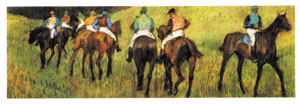 Poster: Degas: Racehorses - 35x100 cm