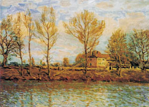 Poster na platnu: Sisley: L'ile de la jatte 120x90 cm