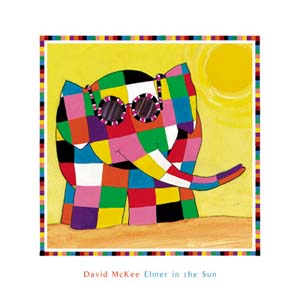 Poster: McKee: Elmer in the Sun - 40x40 cm