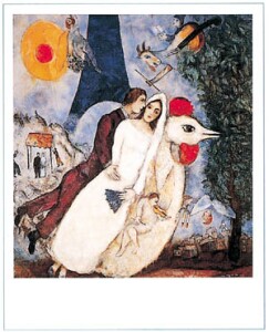 Poster: Chagall: Les fiancées - 60x80 cm