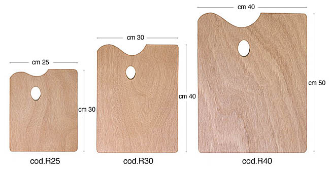 Slikarske palete drvene pravokutne deblj.5mm - 25x30 cm