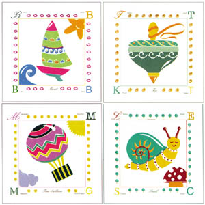 Serija od 4 štampe: Baby Alphabet - 30x30 cm