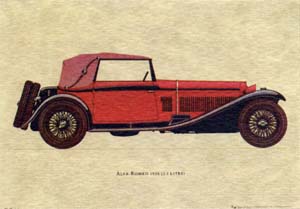 Štampa: Starinski automobili: Alfa Romeo - 35x25 cm