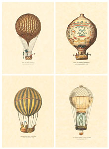 Serija od 4 štampe: Zračni baloni - 25x35 cm