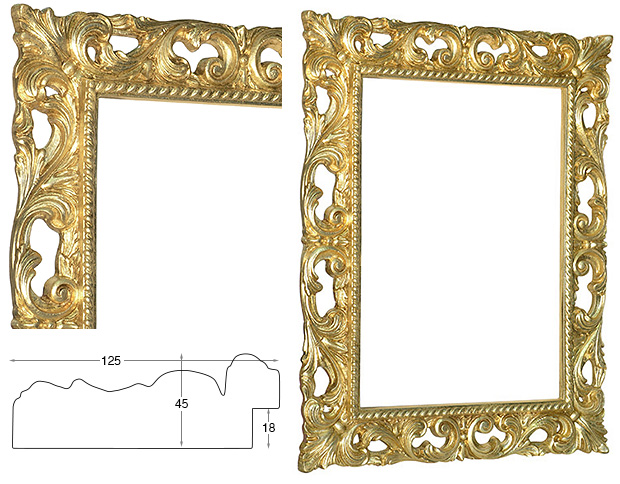 Dekorirani okvir zlatni 60x80 cm
