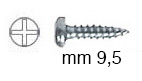 Vijci cinčani cilindrična glava 2,9x9,5 mm - Pak.100 kom