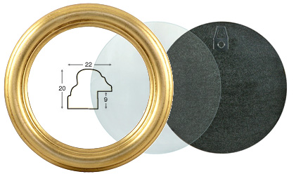 Okviri okrugli zlatni kompletni - promjer 12 cm