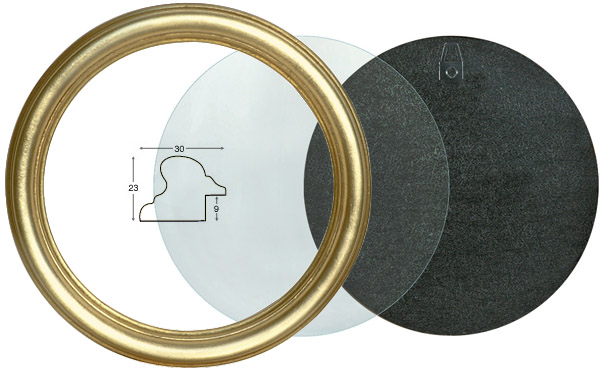 Okviri okrugli zlatni kompletni - promjer 20 cm