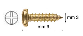 Vijci mesing.željezo cilindrična glava 3x9 mm - Pak.1000 kom