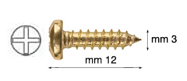 Vijci mesing.željezo cilindrična glava 3x12 mm - Pak.1000 kom