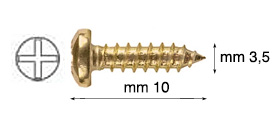 Vijci mesing.željezo cilindrična glava 3,5x10 mm - Pak.200 kom