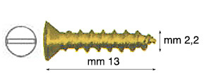 Vijci mesing.želj.plosnate glave 2,2x13 mm - Pak.200 kom