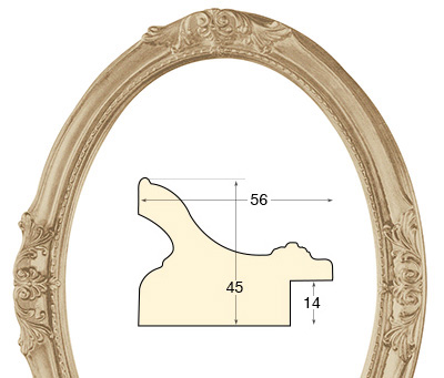 Okvir ovalni dekorirani 30x40 cm neobrađeno drvo
