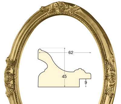 Okvir ovalni dekorirani 40x50 cm 