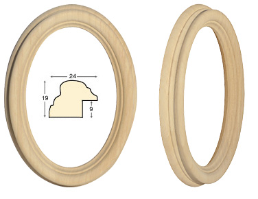 Okviri ovalni neobrađeno drvo 7x9 cm