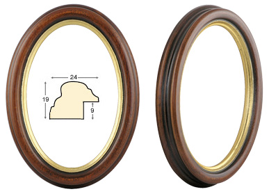 Okviri ovalni smeđi zlatni rub 7x9 cm