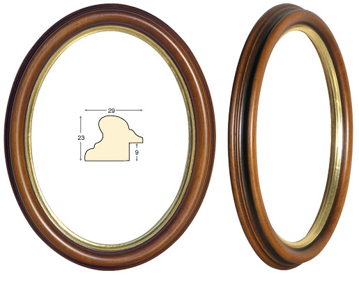 Okviri ovalni smeđi zlatni rub 13x18 cm