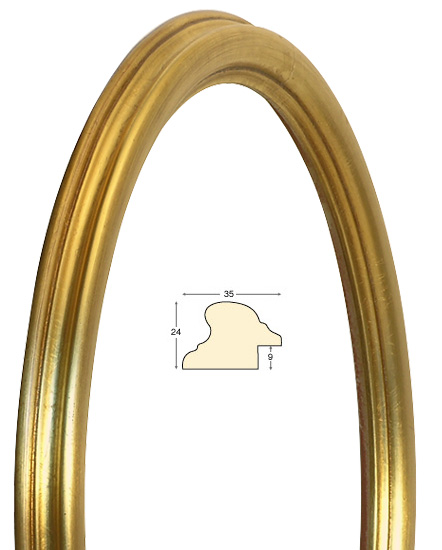 Okviri ovalni zlatni 28x35 cm