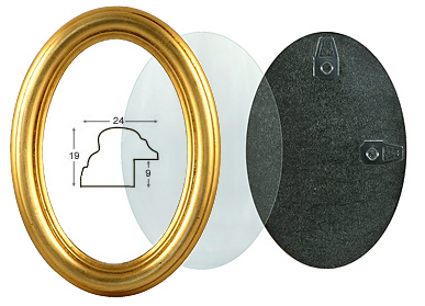 Okviri ovalni zlatni kompletni 10x15 cm