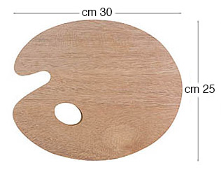 Slikarske palete drvene ovalne deblj.3mm - 25x30 cm