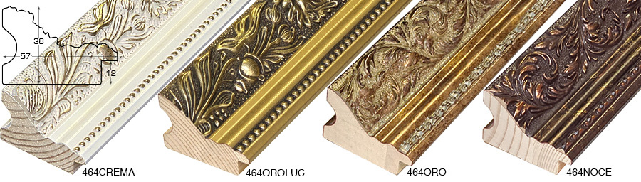 Letvica spojeni bor širina 57 mm visina 38 - krem sa ukrasima