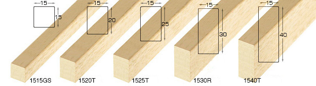 Letvice za slijepe okvire neobrađeno drvo ayous 15x15 mm