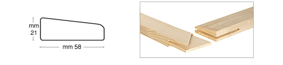 Šipke drvene za slijepe okvire 58x21 mm - Dužina 25 cm