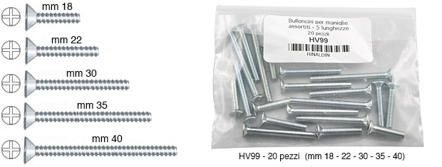 Vijci željezni ravna upuštena glava 18 mm - Pak.100 kom