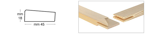 Šipke drvene za slijepe okvire 45x18 mm - Dužina 20 cm 