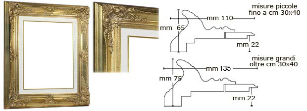 Okvir barokni zlatni/krem pass. 24x30 cm