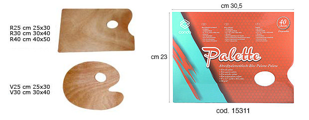 Slikarske palete drvene pravokutne deblj.5mm - 25x30 cm