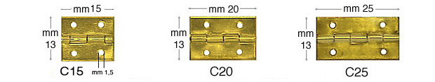 Šarniri mesingano željezo 13x15 mm - Pak. 1000 kom