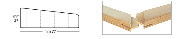 Šipke drvene za slijepe okvire 77x27 mm - Dužina 35 cm 