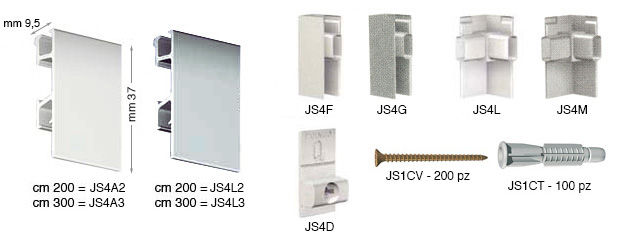 Aluminijska šina Click Rail Pro 2 m - besjano bijela