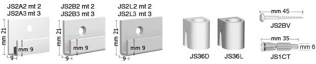 Aluminijska šina Classic Rail 2 m - besjano bijela