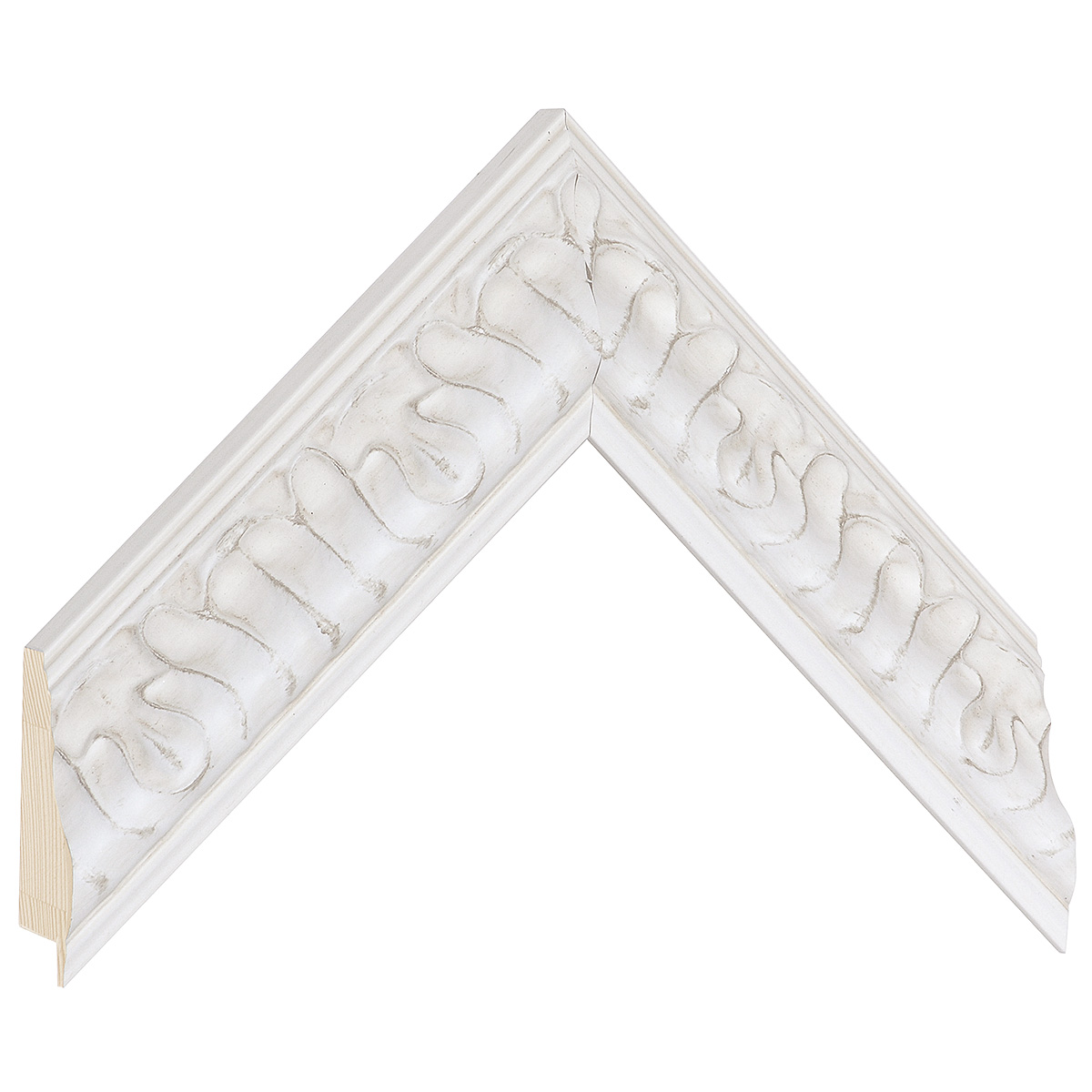 Letvica borova širina 45 mm visina 35 - bijelo sa ukrasima - Uzorak