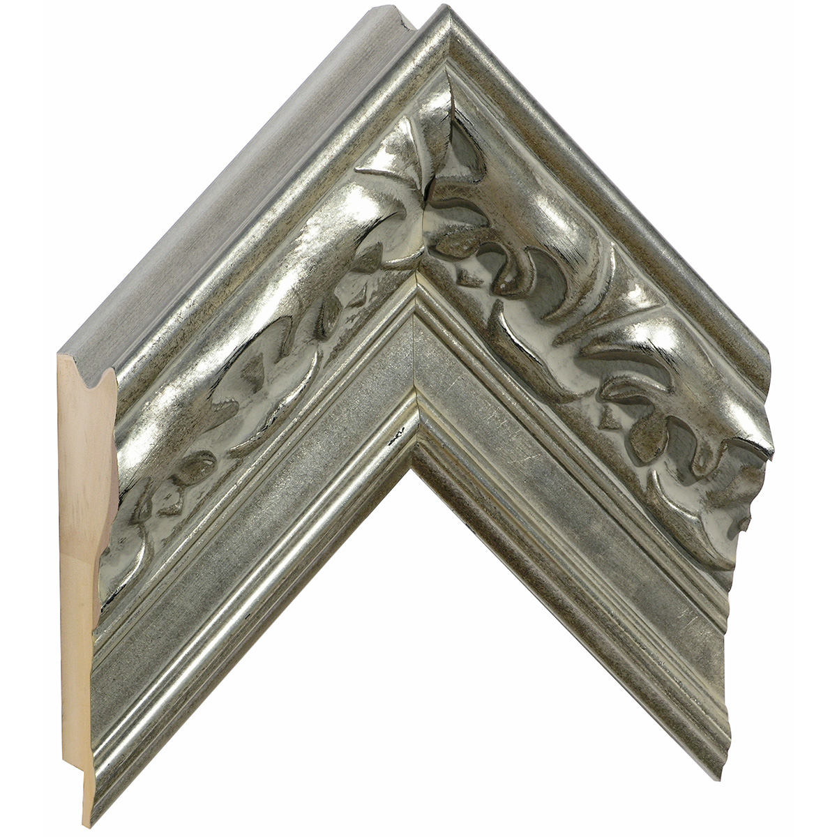 Letvica jelutong šir.102 mm vis.71 - srebro sa dekoracijama - Uzorak