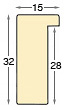 Letvica ayous neobrađena - širina 15 mm - visina 32 mm - Profil