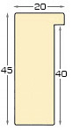 Letvica ayous ravna šir.20 mm vis.45 - srebro - Profil