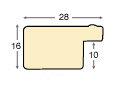 Letvica bor spojeni širina 28 mm - mat biserna  - Profil