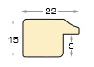 Letvica bor spojeni za pass - šir.22 mm vis.15 - krem - Profil