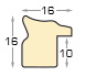 Letvica bor spojeni širina 16 mm visina 16 - platina - Profil