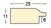Letvica bor spojeni za pass - širina 25 mm - bijela srebrni rub - Profil