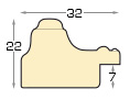 Letvica bor spojeni šir.32 mm vis.22 - bijela sa reljefnim ukrasima - Profil