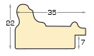 Letvica bor spojeni širina 34 mm vis.22 - zlato sa crvenom trakom - Profil