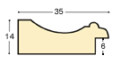 Letvica ayous za pass - širina 35 mm - bijela zlatni rub - Profil