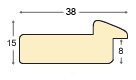 Letvica jela spojena širina 38 mm - šarena sa oker rubom - Profil