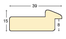Letvica bor spojeni šir.39 mm - zelena sa zlatnim rubom - Profil
